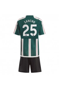 Manchester United Jadon Sancho #25 Babyklær Borte Fotballdrakt til barn 2023-24 Korte ermer (+ Korte bukser)